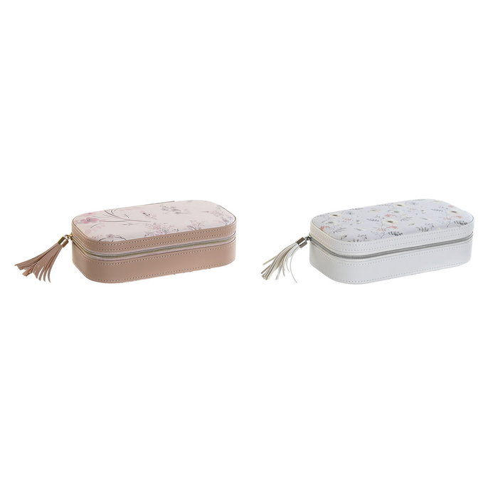DKD Home Decor Boîte à bijoux (Lot de 2) Bleu Gris Camel Rose clair DKD Home Decor Boîte à bijoux (Lot de 2) Bleu Gris Camel Rose clair