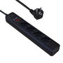 Elbe RE-002-UN - Rallonge électrique 4 prises AC et 3 ports USB, 3680W, câble 1,8 m avec protection