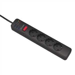 Elbe RE-002-UN - Rallonge électrique 4 prises AC et 3 ports USB, 3680W, câble 1,8 m avec protection Elbe RE-002-UN - Rallonge électrique 4 prises AC et 3 ports USB, 3680W, câble 1,8 m avec protection