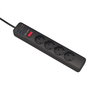 Elbe RE-002-UN - Rallonge électrique 4 prises AC et 3 ports USB, 3680W, câble 1,8 m avec protection