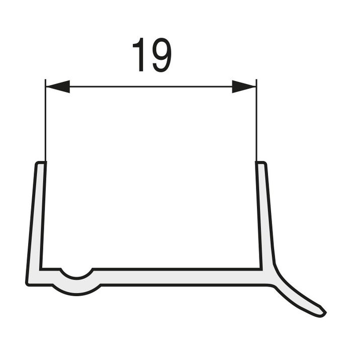 ALK Sp19 Protecteur transparent pour plinthes bois anti-humidité, PVC 19 mm, barre de 3.60 m, Lot de 10