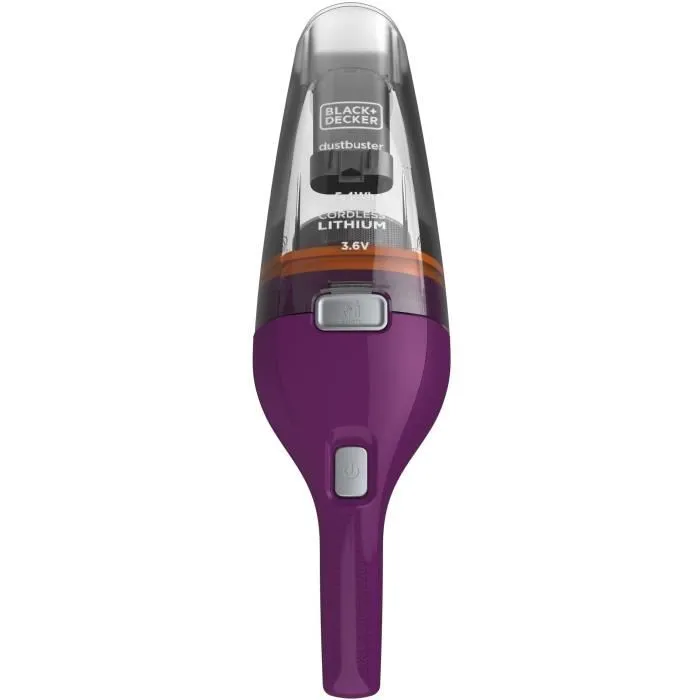 Black+Decker NVC115W-QW Aspirateur main sans fil 8 Air Watts, batterie 3.6V 1.5Ah, bol 385 ml, couleur Bordeaux