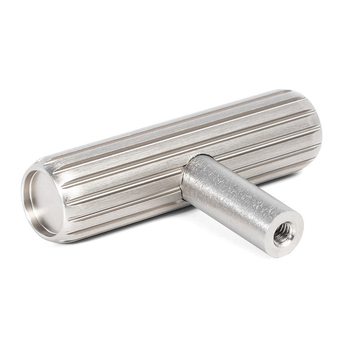 VIEFE Pomo Rille T 55X38 en Aluminium pour Meuble - Moderne - Finitions: Effet Inox, Noir Brossé, Laiton Foncé Brossé