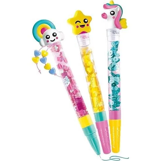Clementoni - Créer tes stylos - Mini atelier des Stylos - Thème Fantaisie - 3 stylos à créer et personnaliser - Jeu créatif pour enfant dès 6 ans