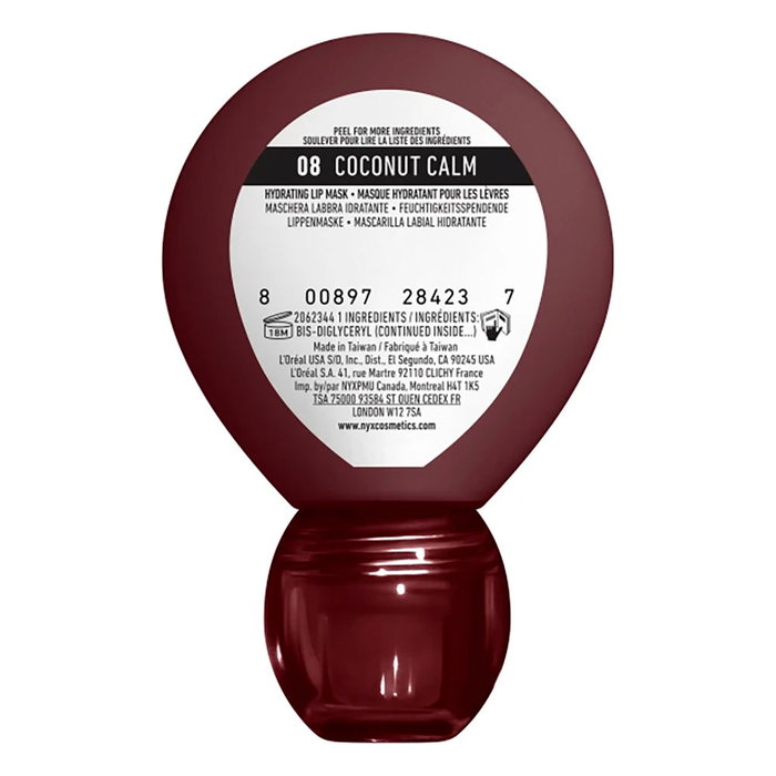 Nyx Professional Make Up Masque hydratant pour les lèvres SMUSHY SOS Noix de coco
