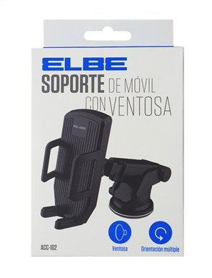 ELBE ACC-102 Support de téléphone ventouse pour voiture - Support universel ajustable (60-90mm) pour une conduite sécurisée