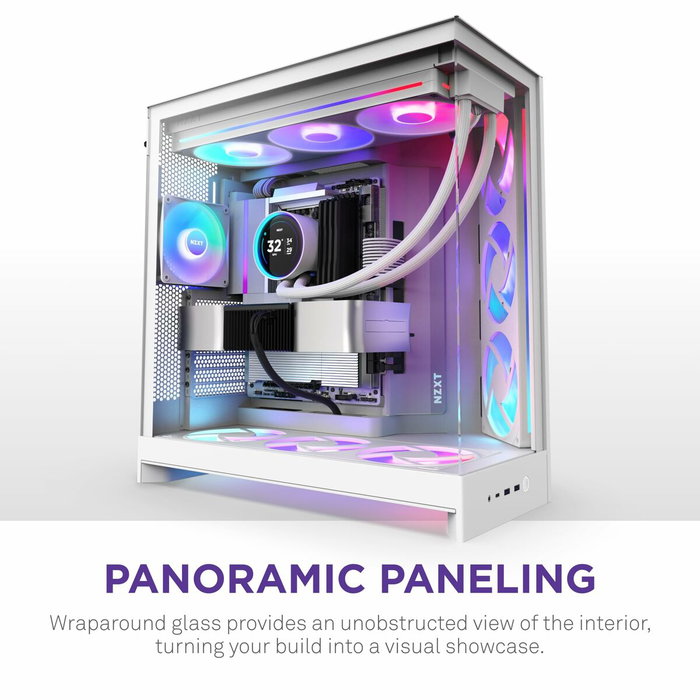NZXT H9 Flow RGB - Boîtier Moyen-tour - Blanc