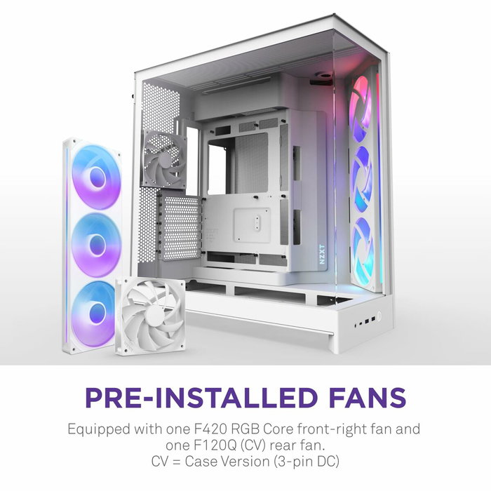 NZXT H9 Flow RGB - Boîtier Moyen-tour - Blanc