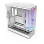 NZXT H9 Flow RGB Boîtier PC Gamer Moyen-Tour Blanc - Double Chambre, 3 Ventilateurs RGB Inclus, Panneau Verre, Airflow Mesh, CM-H92FW-R1