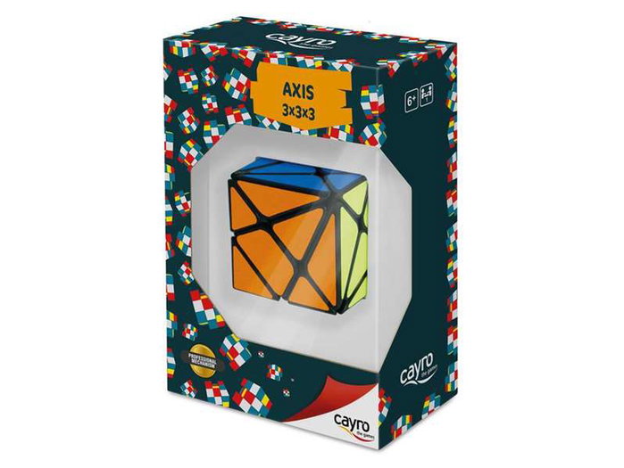 Cayro - Cube 3x3 Axis 56 mm - Jeu de réflexion en plastique - Langues : Espagnol, Anglais, Français, Italien, Portugais, Allemand - En boîte