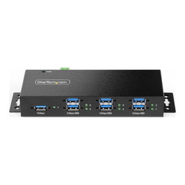 Startech 5 gr7Aindrm Hub USB 7 ports USB 3.2 Gen 2 Type A avec Battery Charging 1.2 - Montage mural, sobre mesa, rail DIN - Noir