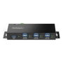 Startech 5 gr7Aindrm Hub USB 7 ports USB 3.2 Gen 2 Type A avec Battery Charging 1.2 - Montage mural, sobre mesa, rail DIN - Noir
