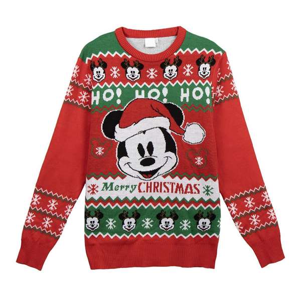 Cerdá Pull en Maille à Motif Mickey de Noël Rouge - Taille XL Cerdá Pull en Maille à Motif Mickey de Noël Rouge - Taille XL