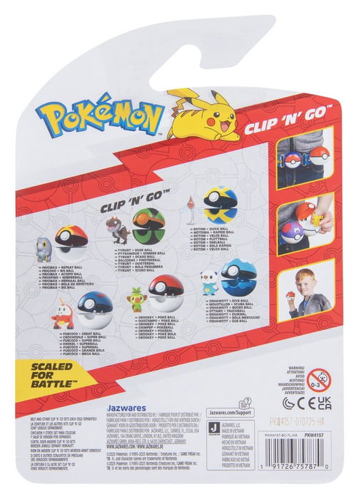 Jazwares Pokémon Clip 'n' Go Wave 21 - Ouistempo & Poké Ball