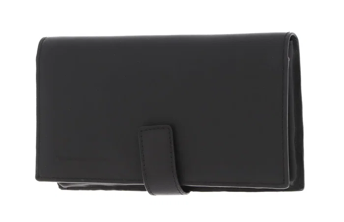 Piquadro Portefeuille en cuir noir avec support de téléphone Piquadro Portefeuille en cuir noir avec support de téléphone