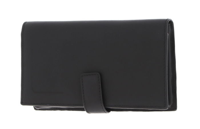 Piquadro Portefeuille en cuir avec support de téléphone pour hommes - Noir - Modèle 42023100 Piquadro Portefeuille en cuir avec support de téléphone pour hommes - Noir - Modèle 42023100