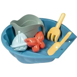 Smoby - SMOBY Life - Mini Bac à Sable Simple Garni en Forme de Coquillage 35x35 cm, 86% Matière Recyclée, Fabriqué en France, pour Enfants dès 18 Mois