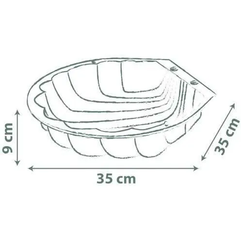Smoby - SMOBY Life - Mini Bac à Sable Simple Garni en Forme de Coquillage 35x35 cm, 86% Matière Recyclée, Fabriqué en France, pour Enfants dès 18 Mois