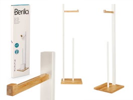 BERILO Porte-rouleau en bambou blanc
