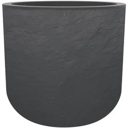 EDA Volcania Up 67 L - Pot de fleurs rond intérieur/extérieur en pierre décorative - Anthracite - Ø 48,5 x H 46,2 cm - Origine France Garantie