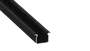 KIMERA UHRE Profilé Aluminium Anodisé Noir avec Diffuseur Opal, Tapons et Clips de Fixation 2,02M