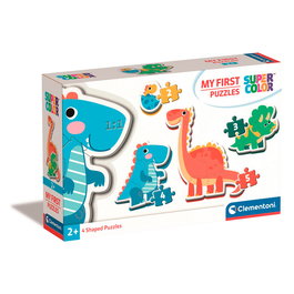 Clementoni My First Puzzle Dinosaurios 20834 - Puzzle progressif premier âge avec 4 puzzles de 3, 6, 9 et 12 pièces - Découverte des dinosaures pour enfant dès 2 ans