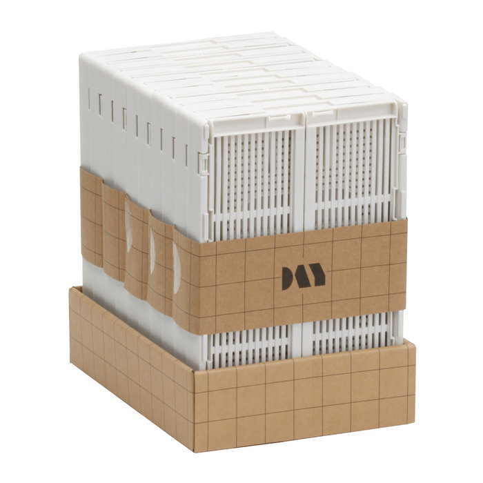Day Lot de 2 boîtes de rangement pliables blanches