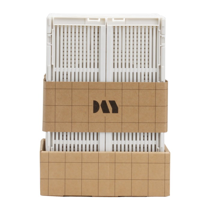 Day Lot de 2 boîtes de rangement pliables blanches