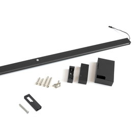 Emuca barre de penderie pour armoire Castor avec lumière LED, batterie amovible et détecteur de mouvement, 1.158, Peint en noir texturé
