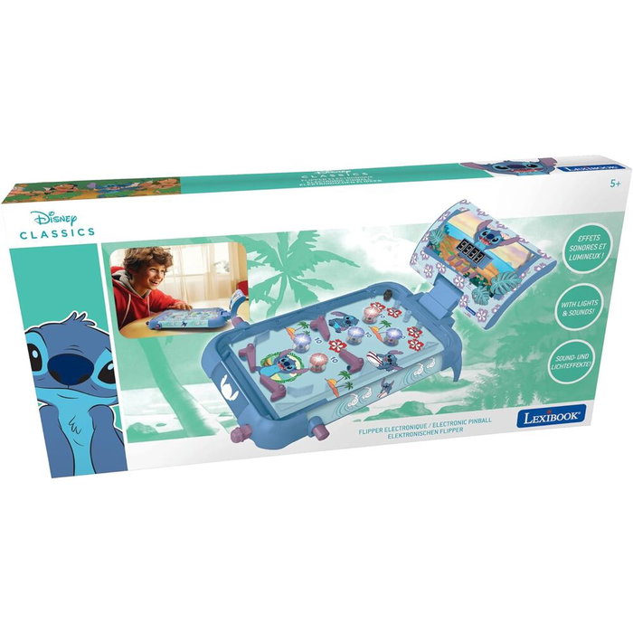 Lexibook Flipper Électronique Disney Stitch Bleu avec Lumières et Sons