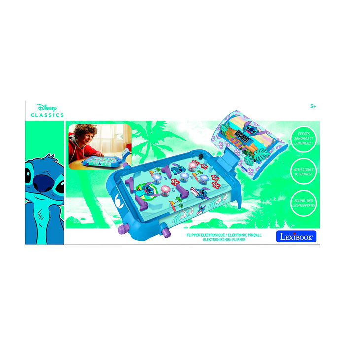 Lexibook - Pinball Électronique de Table Disney Stitch (Luziland, effets, sons) - Âge recommandé +5 ans - Référence Jg610D