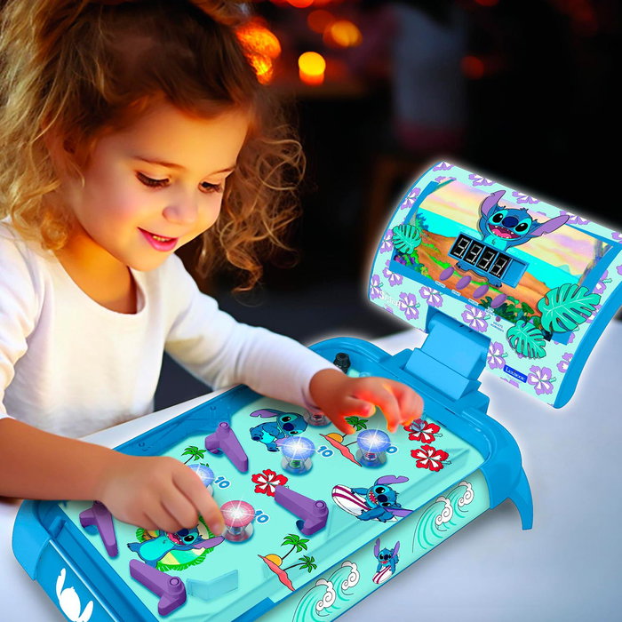 Lexibook - Pinball Électronique de Table Disney Stitch (Luziland, effets, sons) - Âge recommandé +5 ans - Référence Jg610D