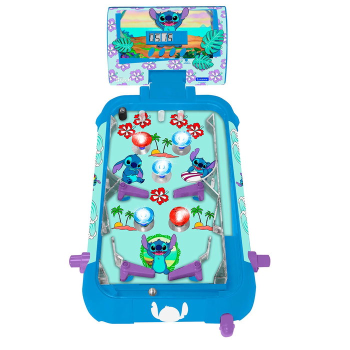 Lexibook - Pinball Électronique de Table Disney Stitch (Luziland, effets, sons) - Âge recommandé +5 ans - Référence Jg610D