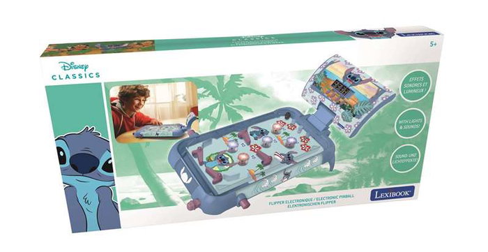 Lexibook Flipper Électronique Disney Stitch Bleu avec Lumières et Sons
