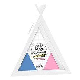 LOVELY STORY Hucha Tipi en bois - Tirelire décoration - Dimensions 18.5x5x16.5 cm