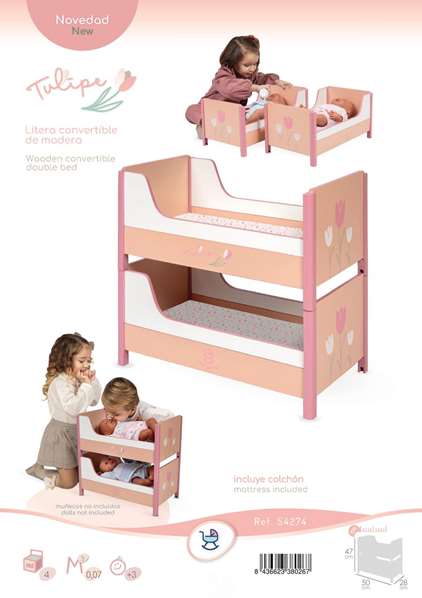 Decuevas - Lit superposé en bois pour enfants - Installation nécessaire - À partir de 3 ans
