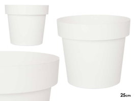 Ibergarden Pot de fleurs en plastique blanc 25 cm de diamètre (Set de 12)
