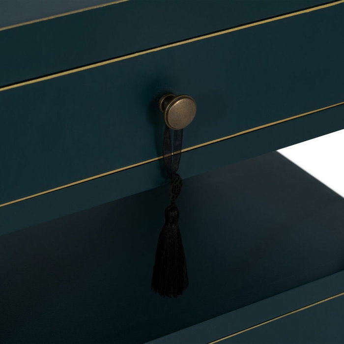 Table de Nuit ORIENTE Bleu Bois MDF 50 x 40 x 66 cm Table de Nuit ORIENTE Bleu Bois MDF 50 x 40 x 66 cm