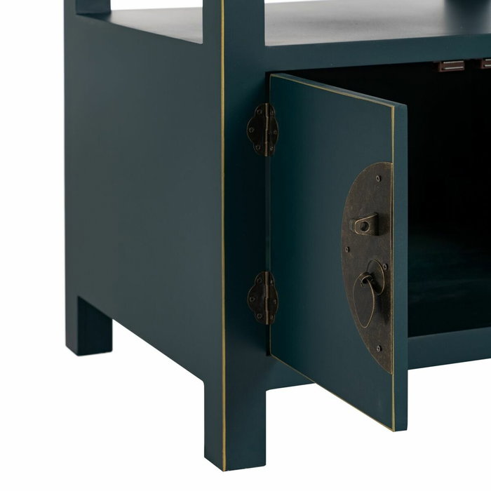 Table de Nuit ORIENTE Bleu Bois MDF 50 x 40 x 66 cm Table de Nuit ORIENTE Bleu Bois MDF 50 x 40 x 66 cm