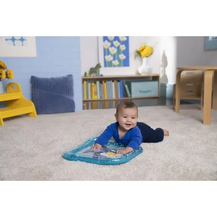 Bright Starts - DISNEY BABY Stitch - Tapis d'eau gonflable d'éveil sensoriel pour bébé, jeu pour le ventre, facile à nettoyer, dès la naissance