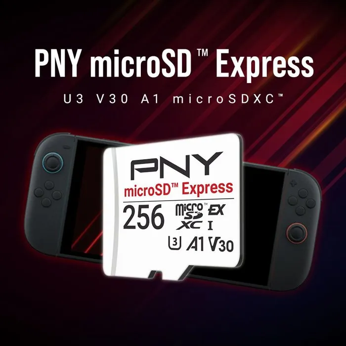 PNY Carte mémoire microSD Express microSDXC 256 Go UHS-I U3 V30 A1 jusqu'à 890 Mo/s en lecture - Compatible Nintendo Switch