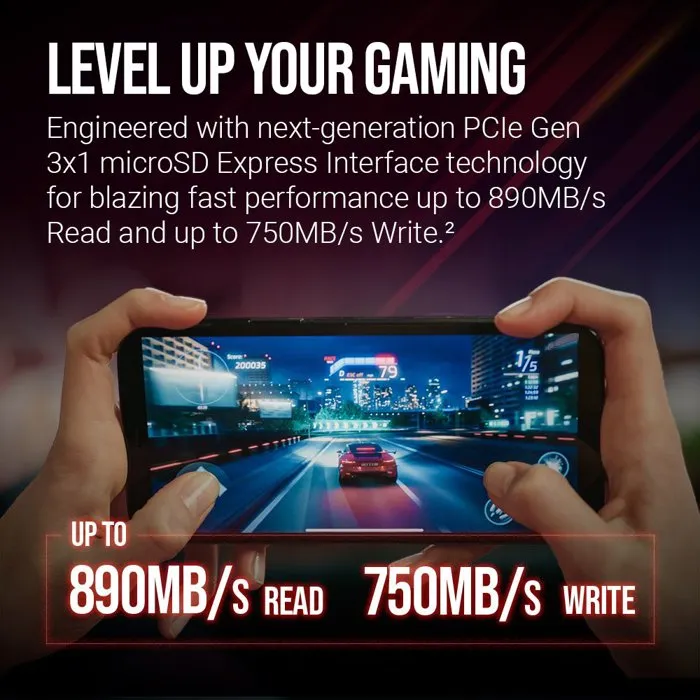 PNY Carte mémoire microSD Express microSDXC 256 Go UHS-I U3 V30 A1 jusqu'à 890 Mo/s en lecture - Compatible Nintendo Switch