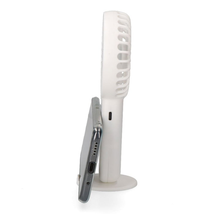 Edm Ventilateur de main avec base amovible et support smartphone