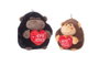 Creaciones Llopis Peluche gorila en forme de cœur avec bolide, 32 cm, en polyester, pour enfants à partir de 12 mois