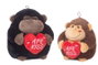 Creaciones Llopis Peluche gorila en forme de cœur avec bolide, 32 cm, en polyester, pour enfants à partir de 12 mois