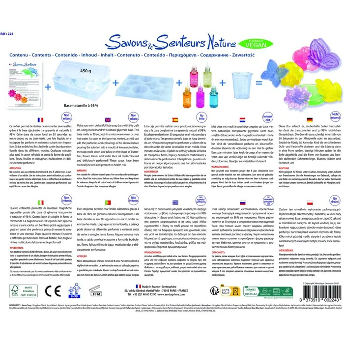 Sentosphere - Création de Savons Multicolores Thème Nature - Coffret DIY avec Moule, Parfums et Couleurs - Activité Manuelle à Partir de 8 Ans