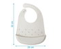 KioKids - Babéro Bébé en Silicone Gris, Imperméable et Lavable, Ajustable (7 positions) avec Poche Recueillant les Miettes, Pour Enfants à partir de 4 mois