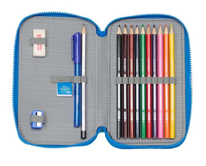 Safta Plumier doble pqño 28 pcs Donald - Plumier double compartiment 28 pièces motif Donald enfant 12,5x19,5x4cm