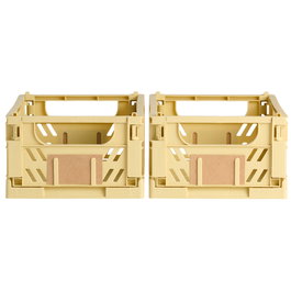Day Lot de 2 boîtes de rangement pliables jaune sable