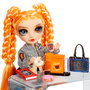 MGA Rainbow High Sparkle & Shine - Poupée de mode Clémentine avec jambes à paillettes liquides et tenue orange complète